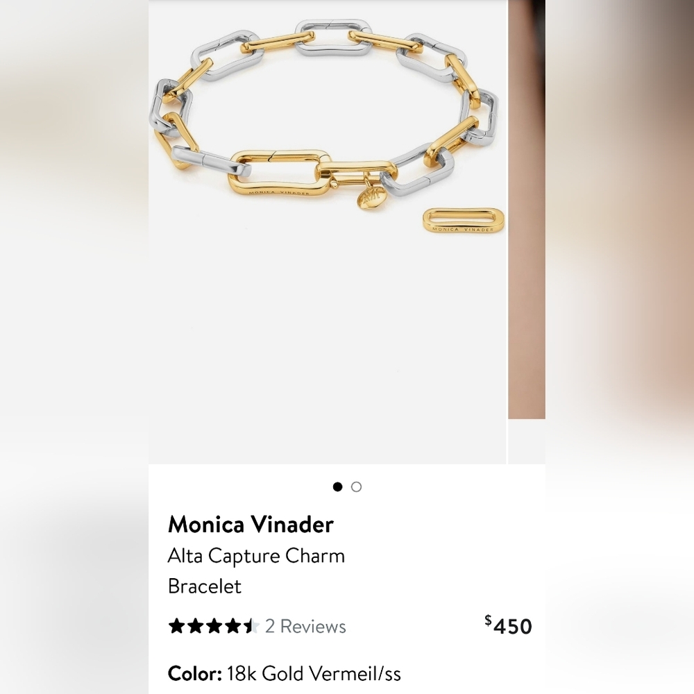 SOLD!!Monica Vinader Two-Tone Gold and Silver Bracelet. #37